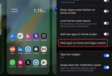 find hidden apps from Home Screen settings 1