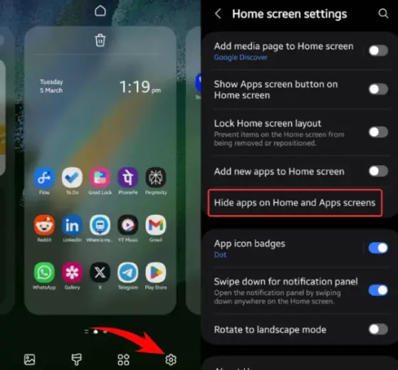 Samsung How to Hide Apps on Home Screen 1 find hidden apps from Home Screen settings 1